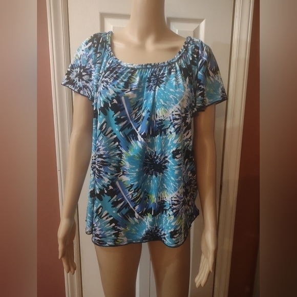 Cato Tops - Cato women's size small blue blouse shirt top short sleeve